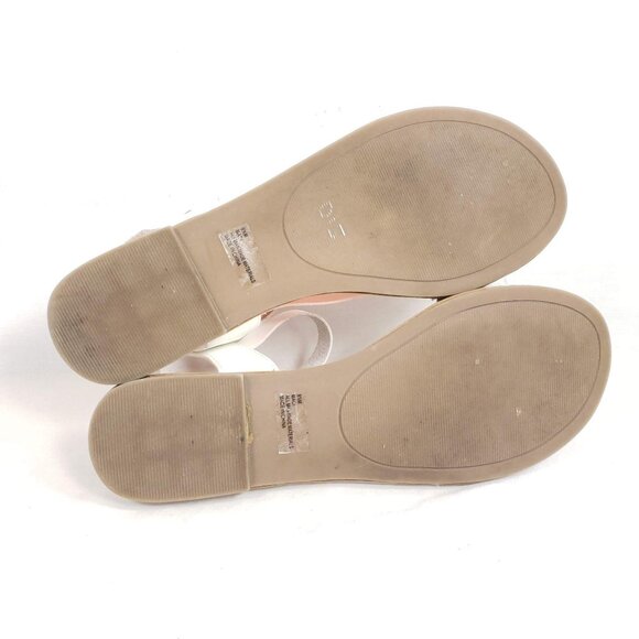 Rampage Open Toe Sandals Women's Size 9.5 White Faux Leather - Picture 7 of 7